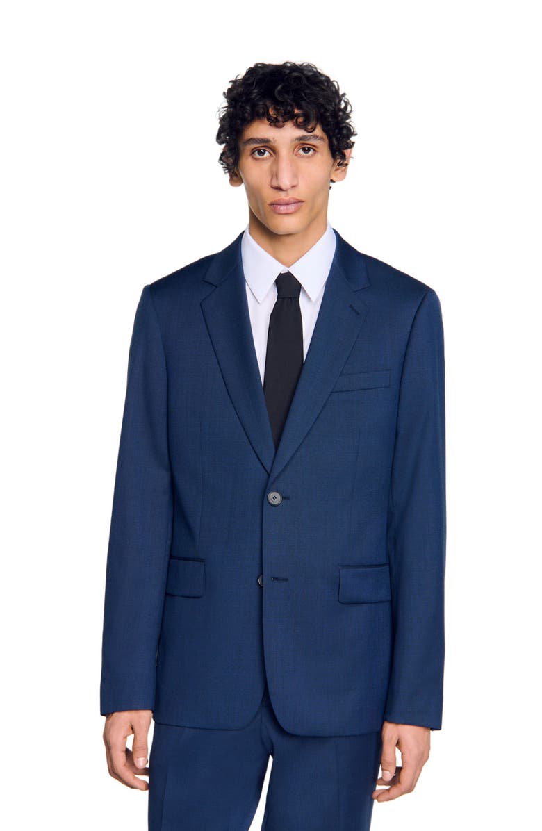 SANDRO Wool suit jacket, Alternate, color, 