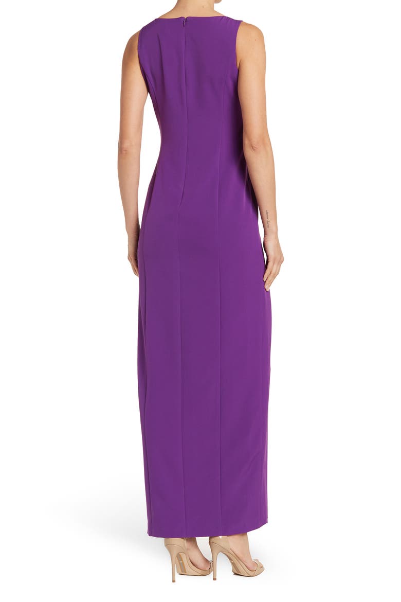 Wrap Cascade Gown, Alternate, color, GRAPE
