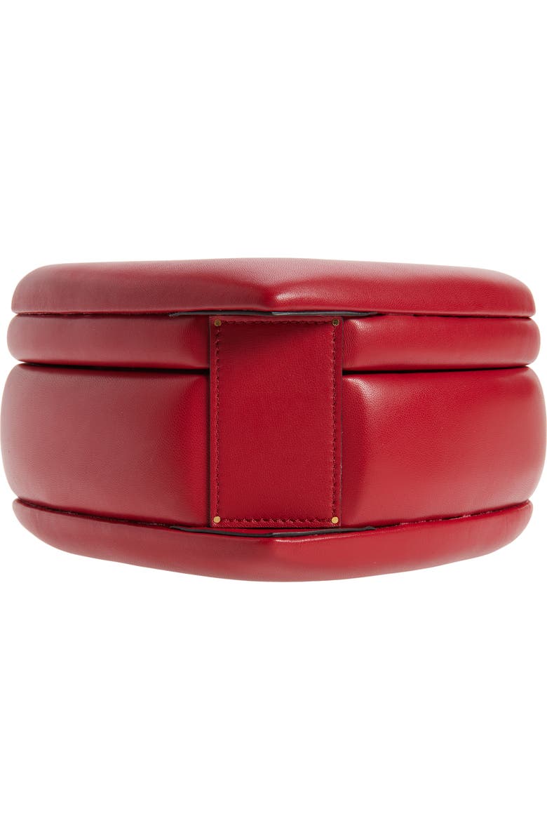 Moschino Love Me Logo Strap Leather Crossbody Bag, Alternate, color, Red 500 Oa0