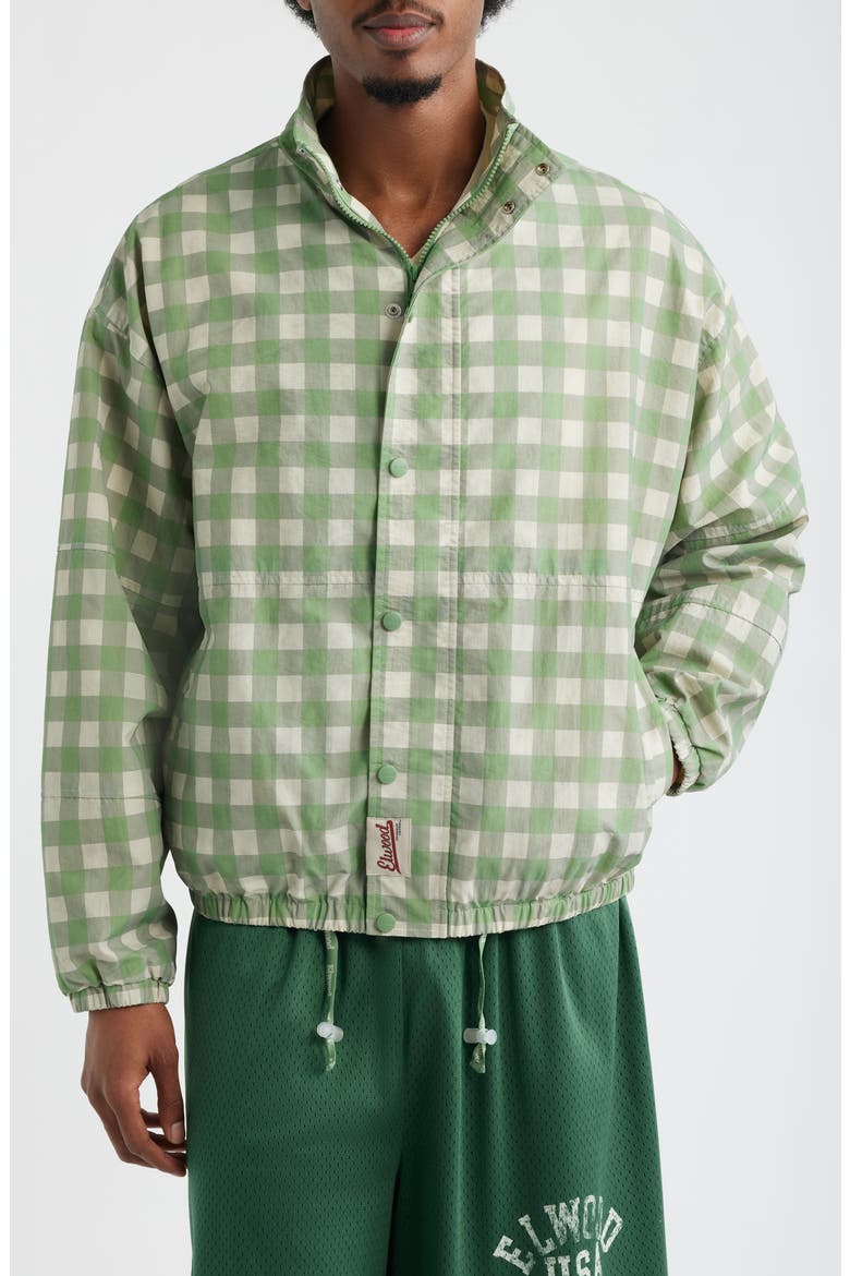Off Grid Windbreaker Jacket, Alternate, color, GREEN GINGHAM