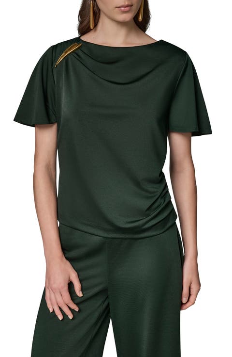 Ruched Side Short Sleeve Shirt