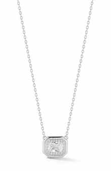 Emerald Cut Cubic Zirconia Pendant Necklace
