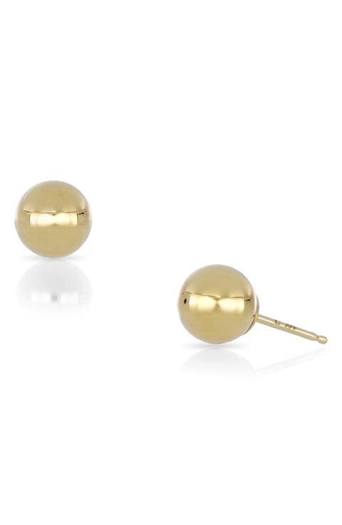 14K Gold Small Ball Stud Earrings