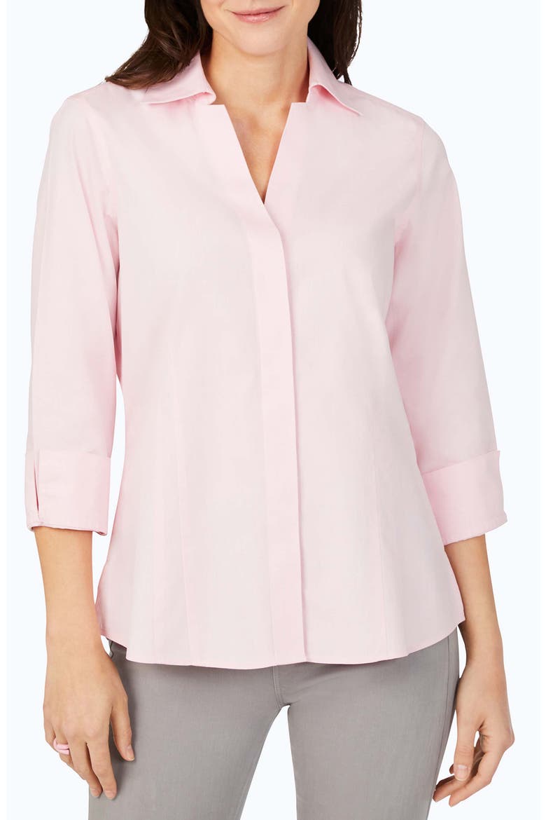 Taylor Fitted Non-Iron Shirt, Main, color, CHAMBRAY PINK