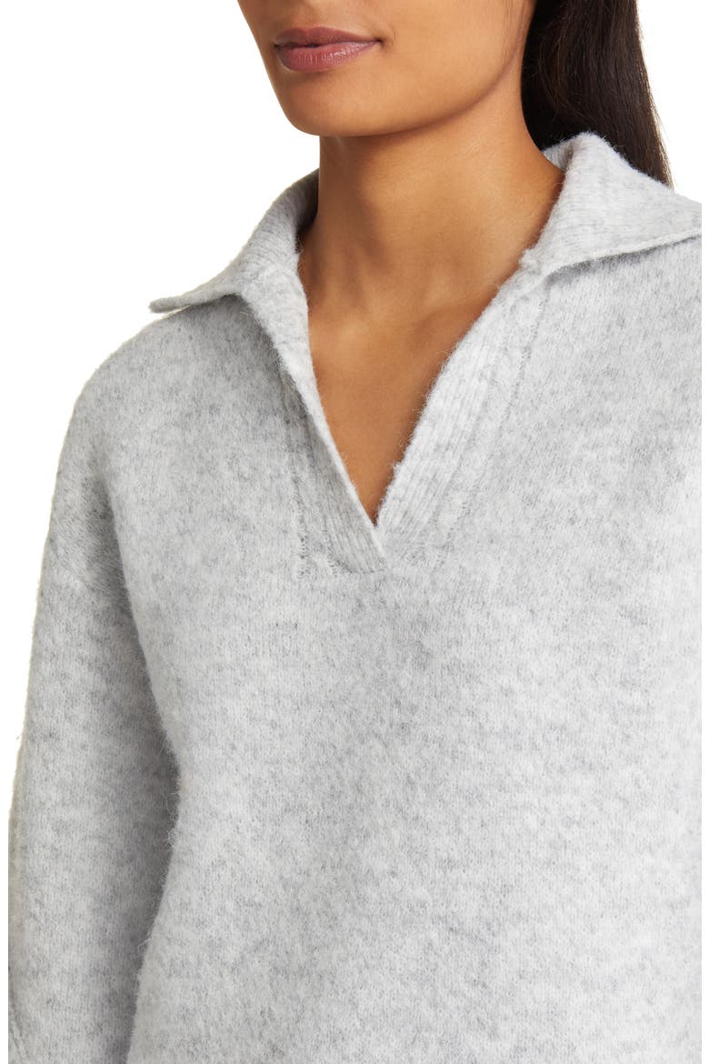 Fringe Blouson Sleeve Sweater (Nordstrom Exclusive), Alternate, color, HEATHER GREY