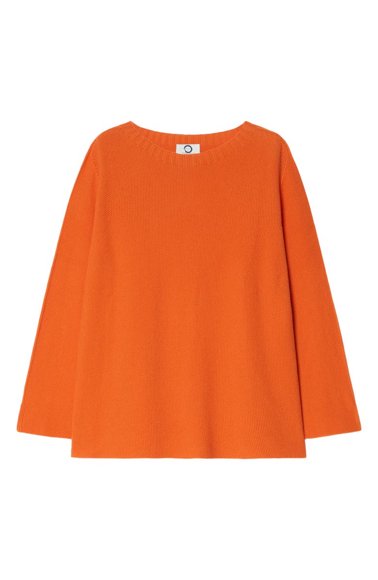 Marina Rinaldi Vafelio Slit Cotton Sweater, Main, color, Orange