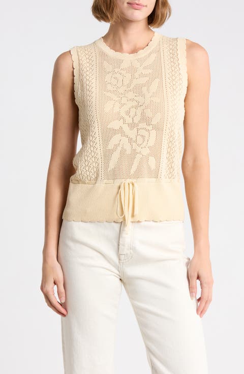 Pointelle Stitch Sweater Tank