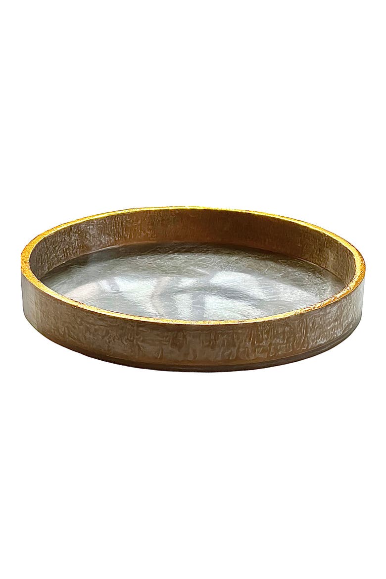 Round Serving Tray, Main, color, BROWN