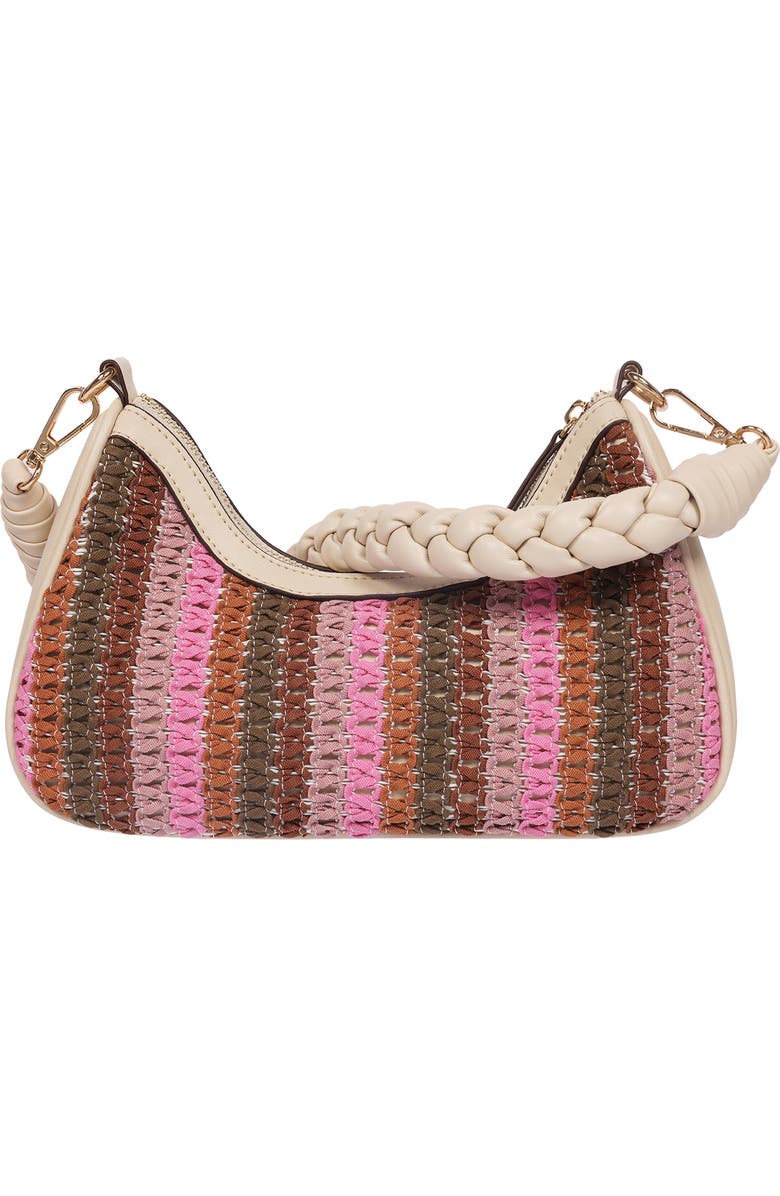 Tommy Bahama Woven Ribbon Zip Top Shoulder Bag, Alternate, color, Cream