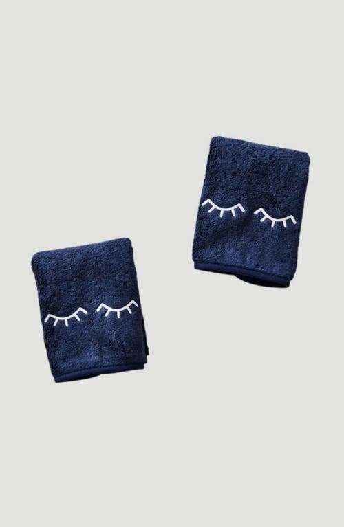 Weezie 2-pack Organic Cotton Terry Makeup Towels In Blue