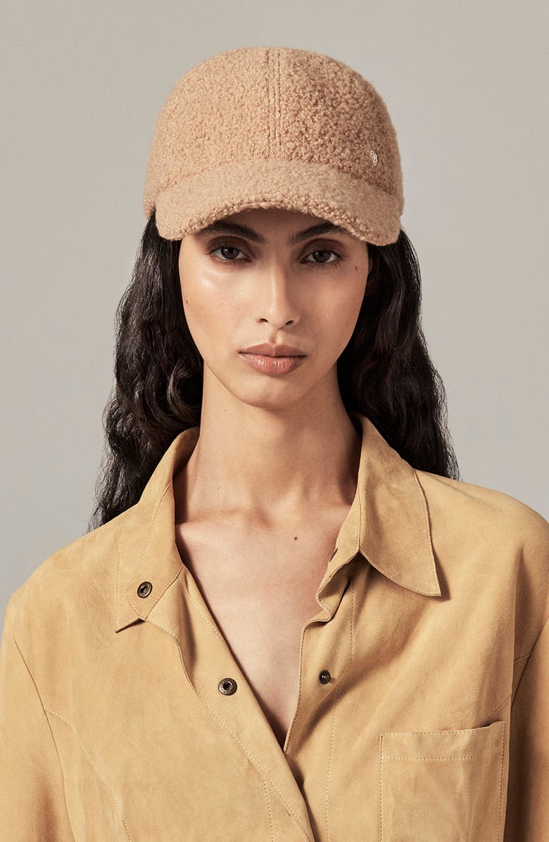 Helen Kaminski Bower Wool Blend Adjustable Baseball Cap, Alternate, color, Camel