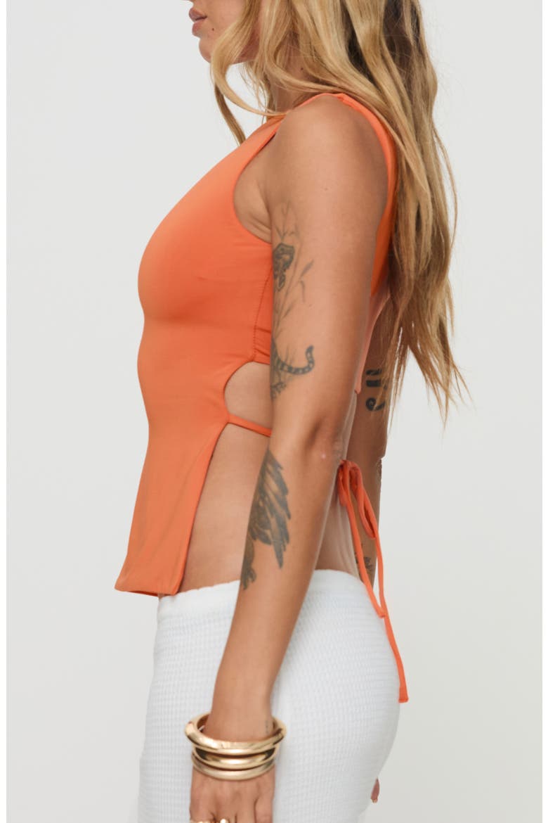 Uzo Metallic Open Back Top, Alternate, color, ORANGE