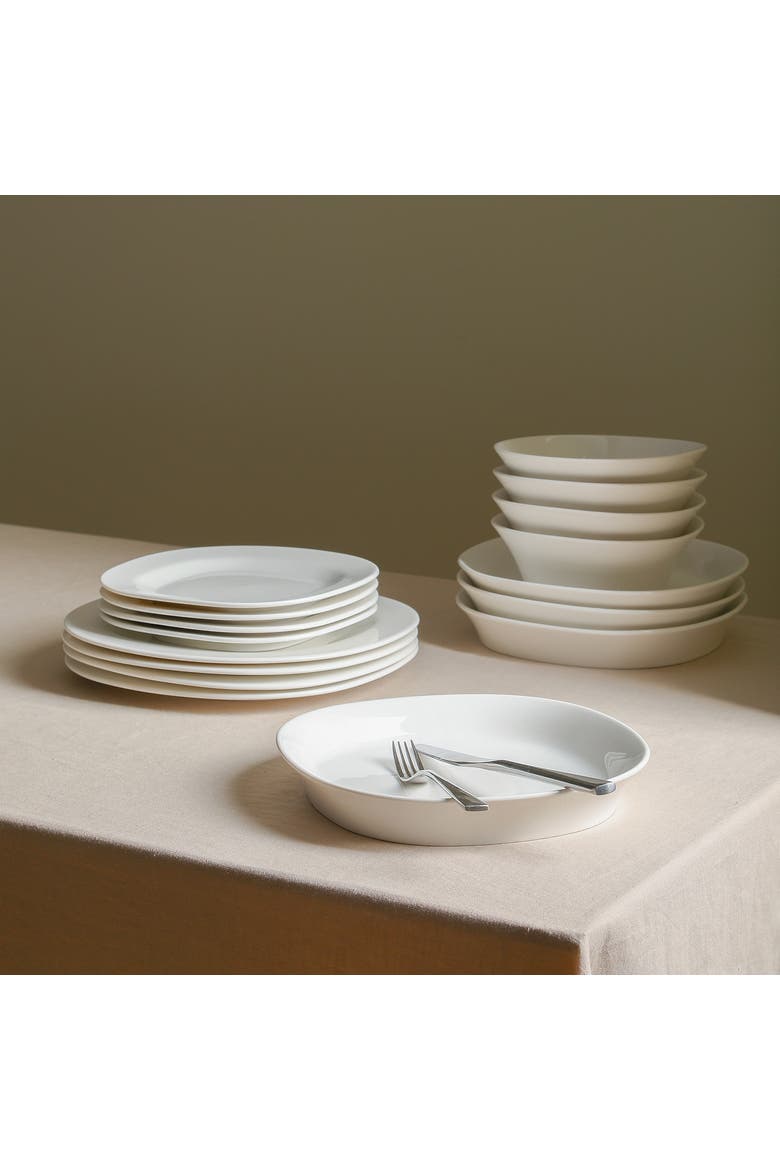 Quadro Porcelain 4-Piece Pasta Bowl Set, Alternate, color, White