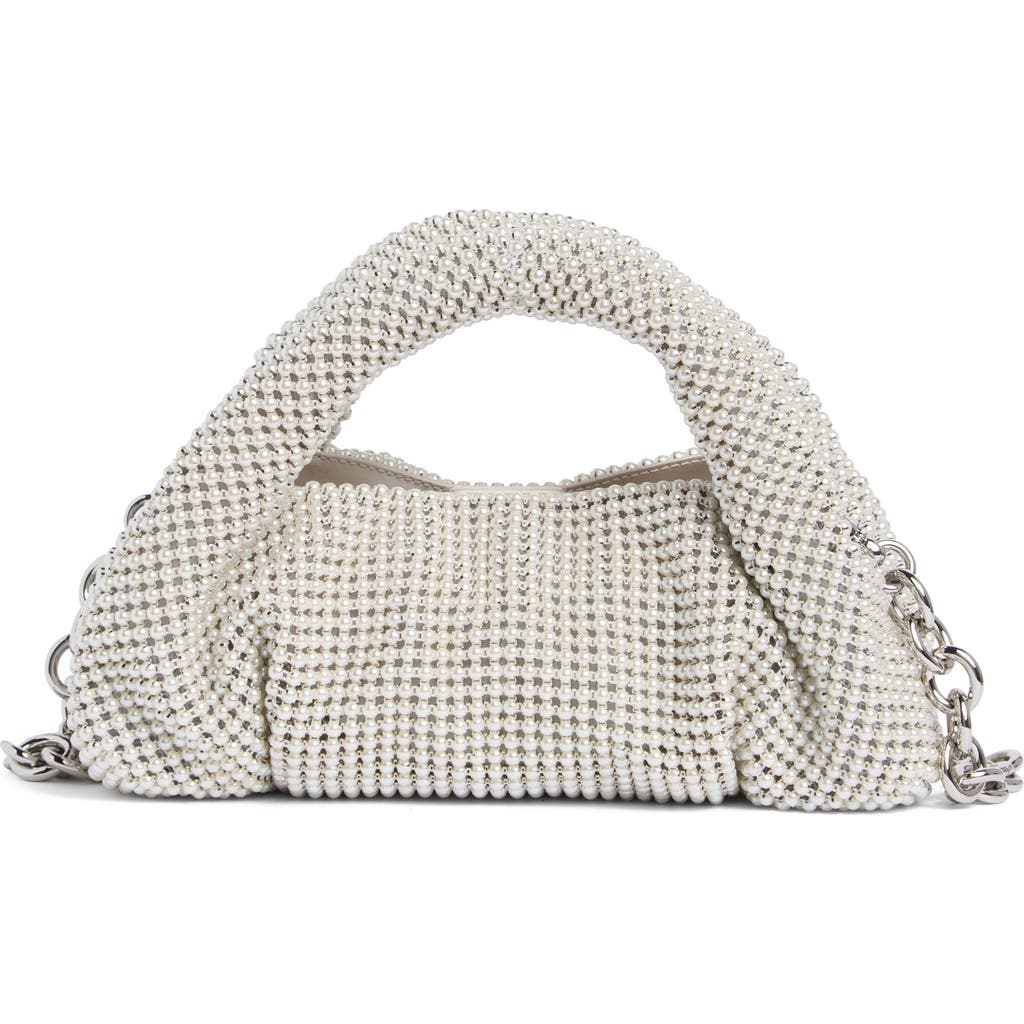 Stuart Weitzman The Moda Faux Pearl Mini Tote In Brown