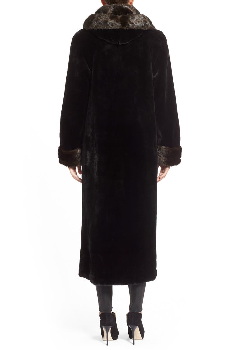 Gallery Hooded Full-Length Faux Fur Coat, Alternate, color,