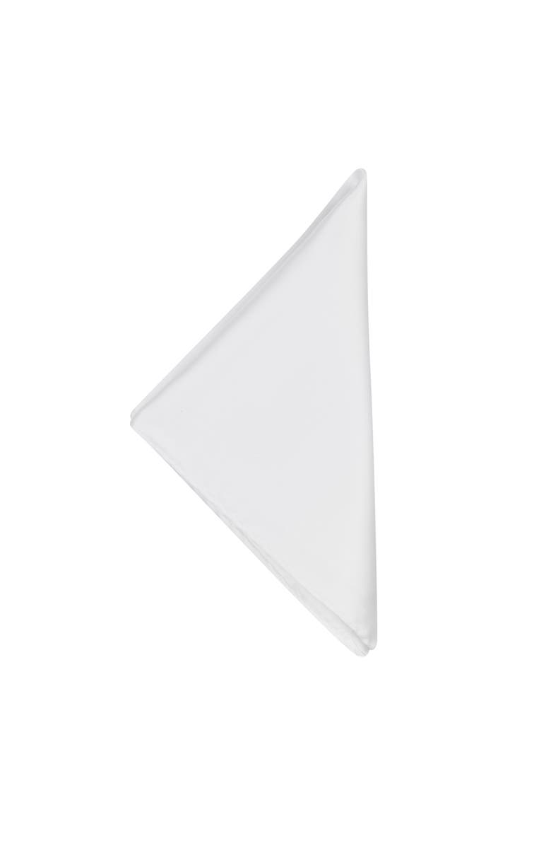 Brooklyn Brigade Men's Solid Satin Pocket Square, Alternate, color, White