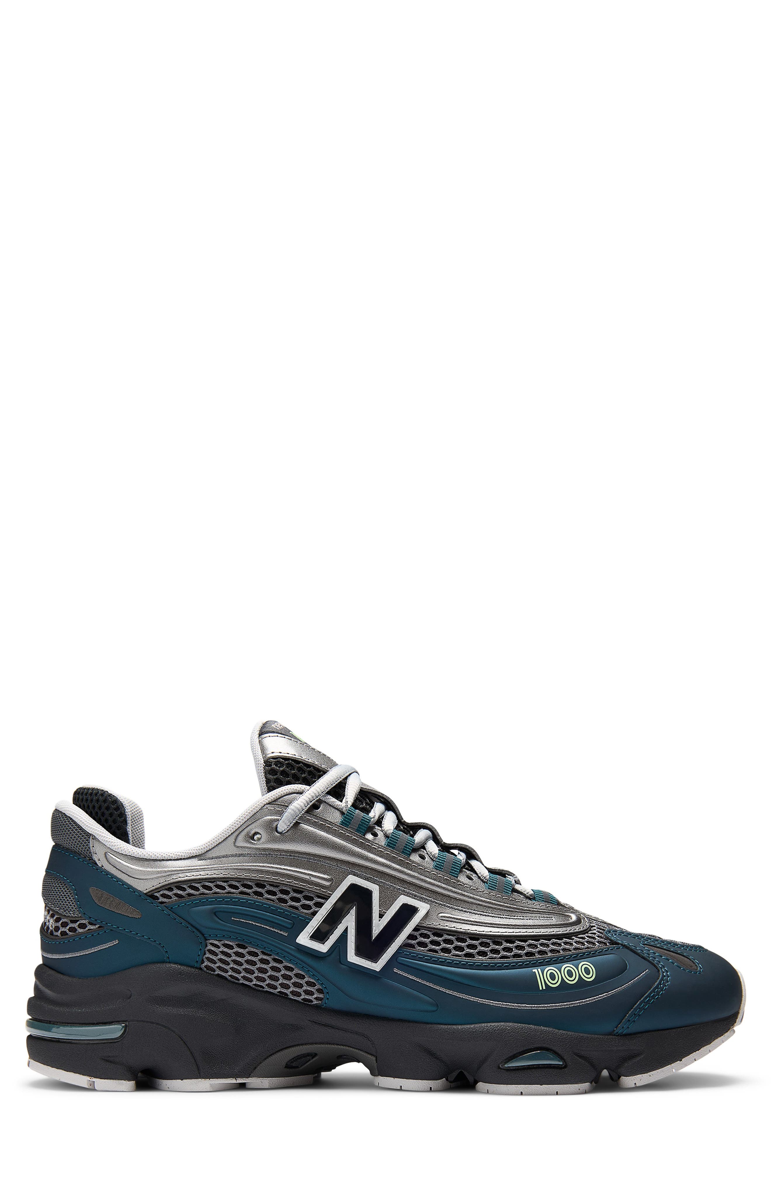 New Balance Gender Inclusive 1000 Sneaker, Alternate, color, Deep Ocean/ Dk Silver Metallic
