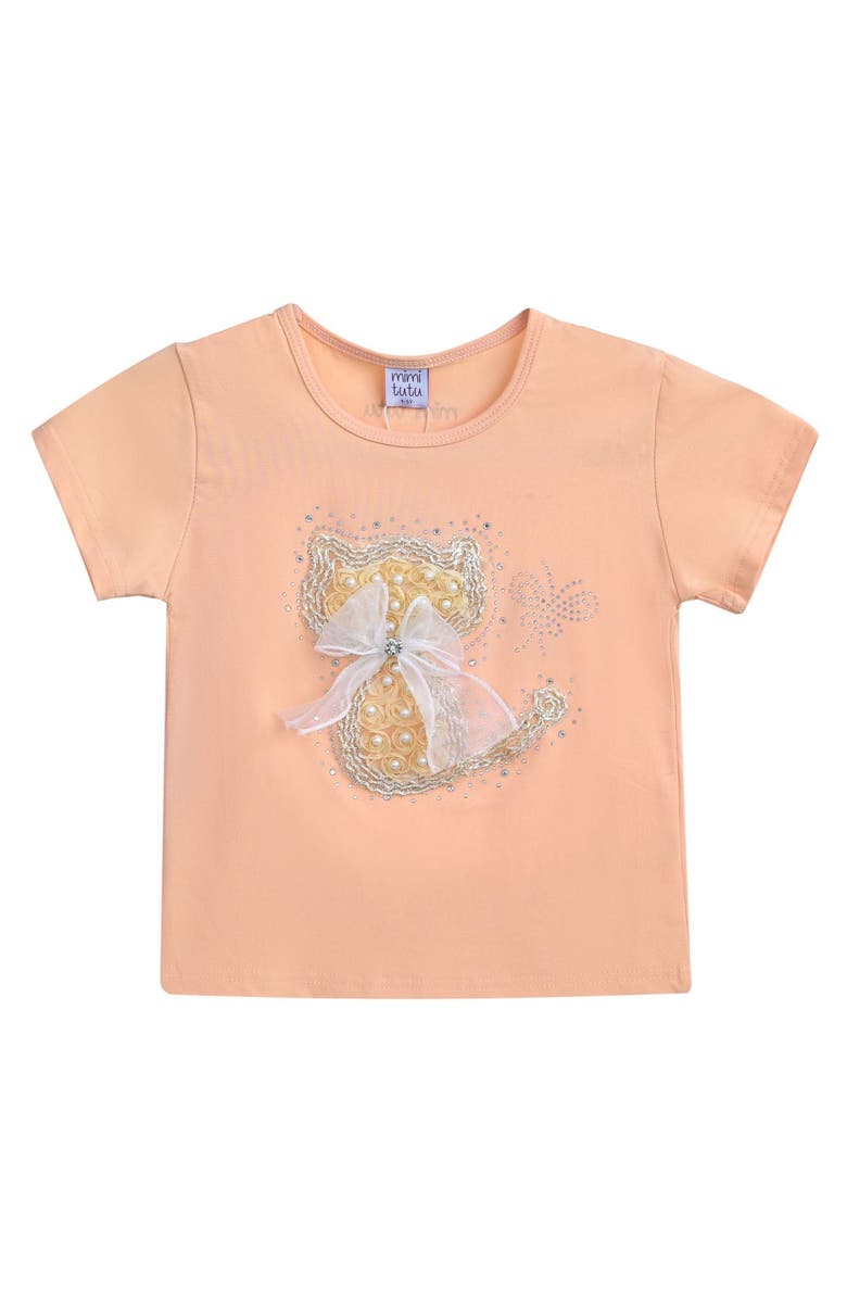 Mimi Tutu Cat T-Shirt, Main, color, Peach