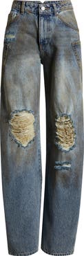 AFRM Bexley Ripped Barrel Leg Jeans