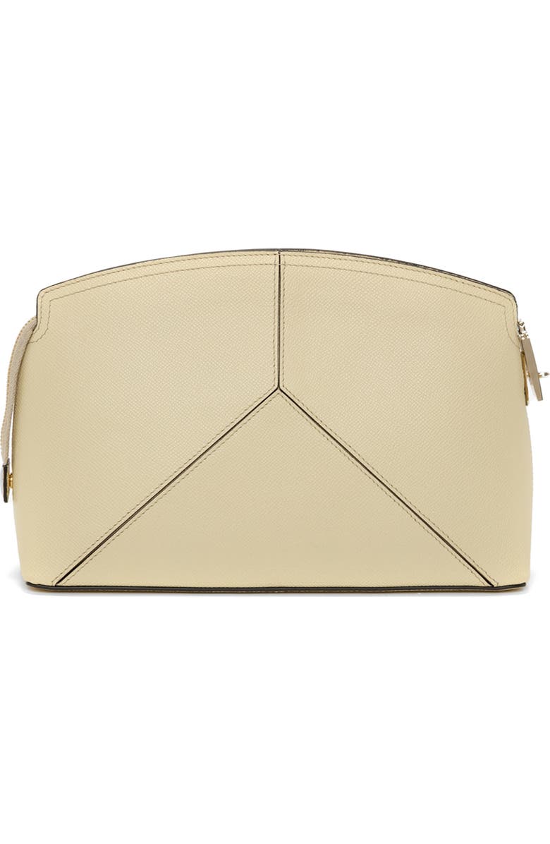 Victoria Beckham The Victoria Leather Clutch, Alternate, color, Ivory