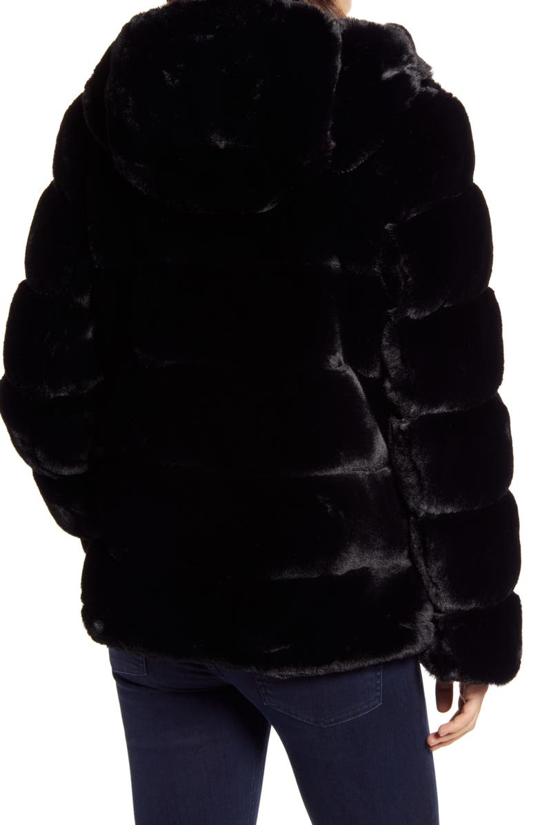 Via Spiga Hooded Faux Fur Coat, Alternate, color, 