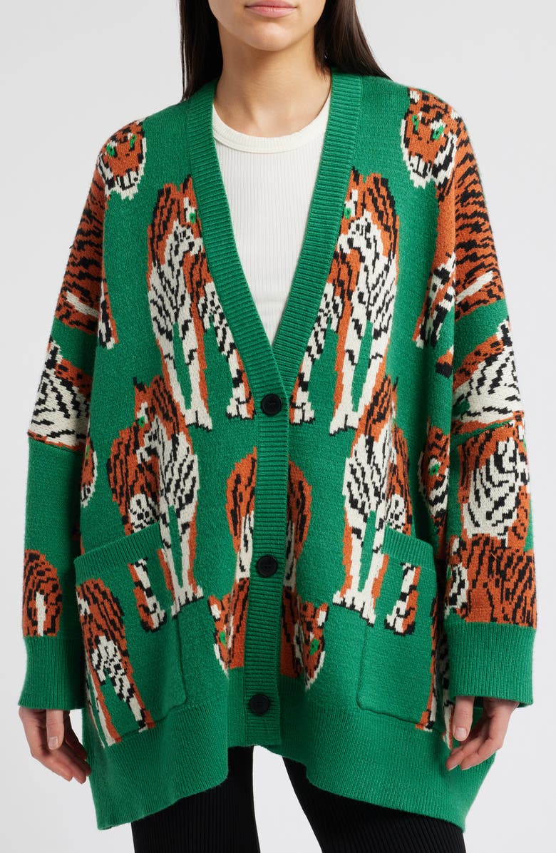 Dressed in Lala Tiger Tales Oversize Cardigan, Alternate, color, Tiger Tales