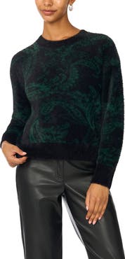 Vince Camuto Paisley Eyelash Jacquard Sweater
