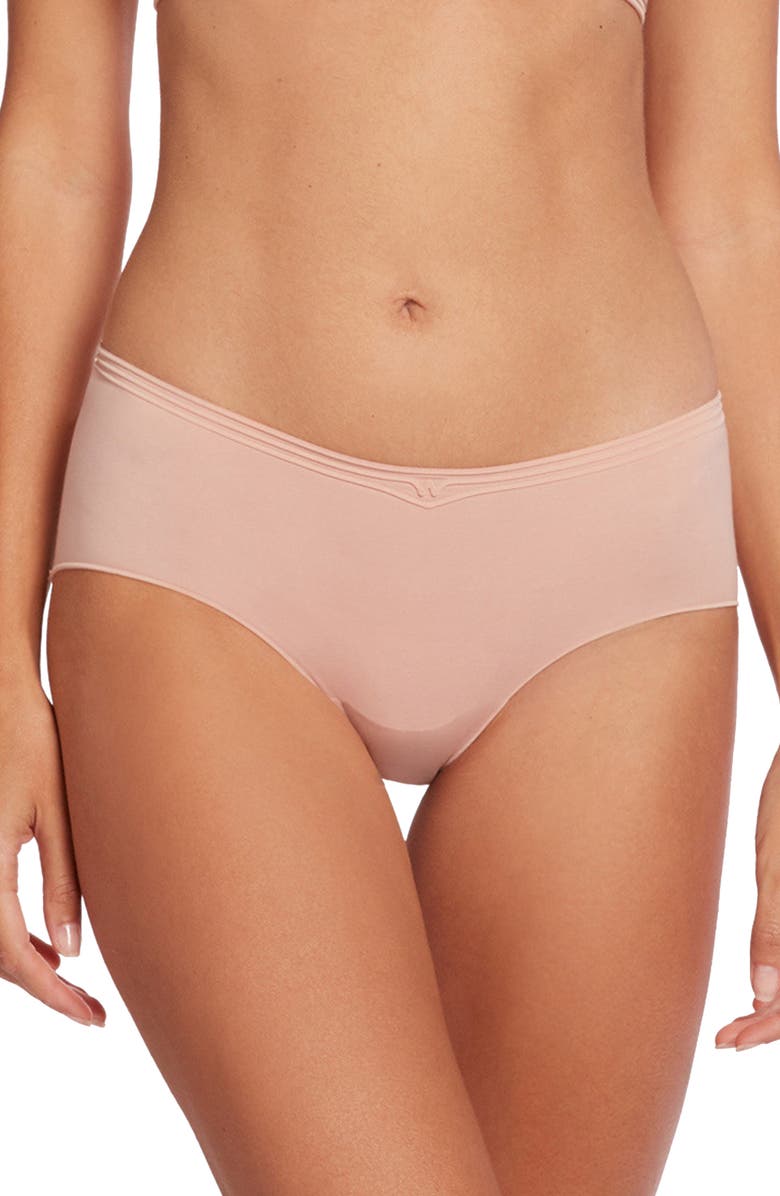 Wolford Cotton Contour 3W Hipster Briefs, Main, color, Rose Tan