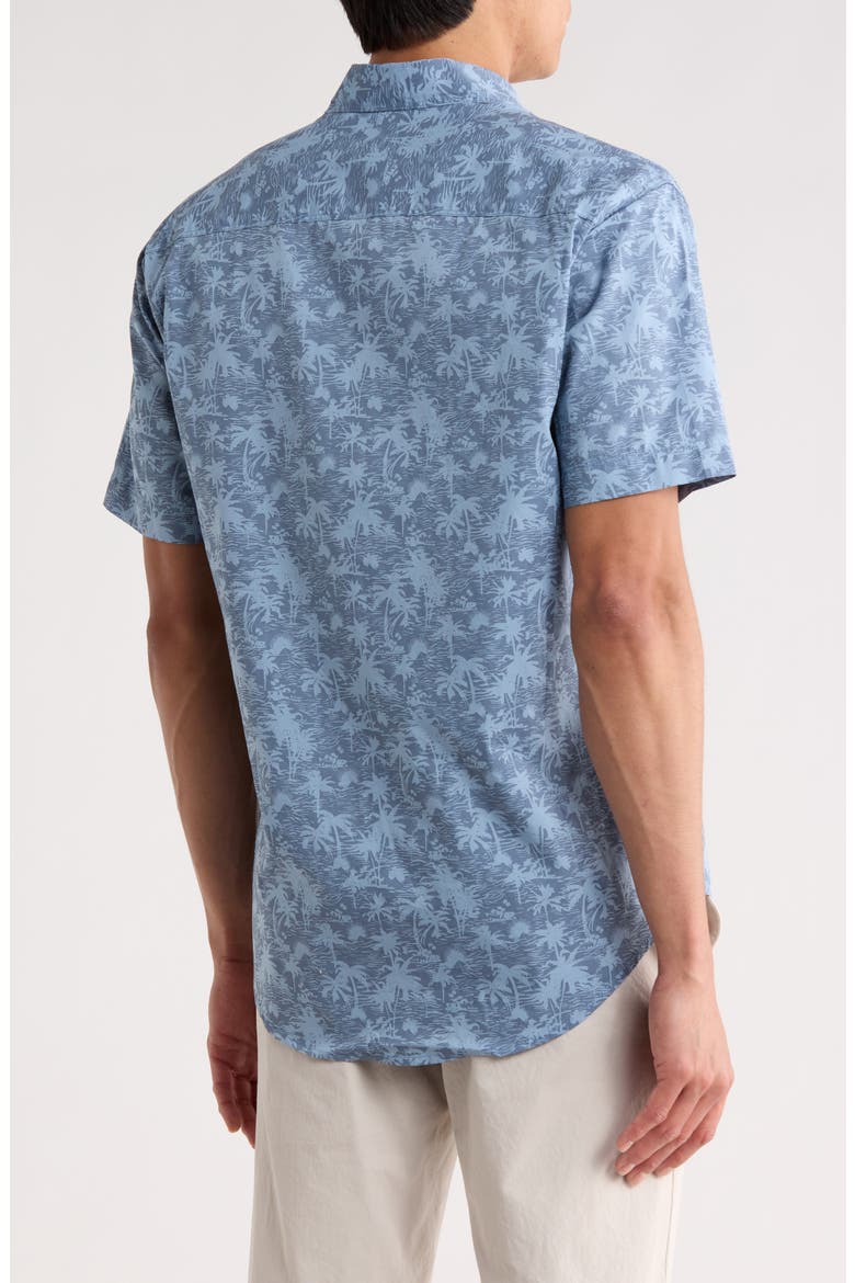 Short Sleeve Woven Shirt, Alternate, color, DARK BLUE