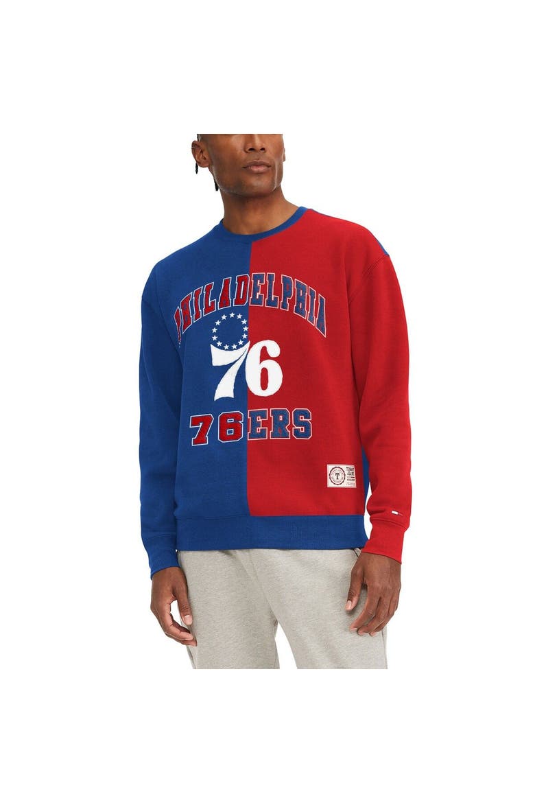 Men's Tommy Jeans Red/Royal Philadelphia 76ers Keith Split Pullover Sweatshirt, Main, color, Red