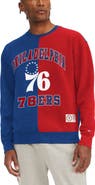 TOMMY JEANS Men's Tommy Jeans Red/Royal Philadelphia 76ers Keith Split Pullover Sweatshirt