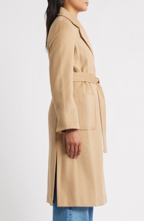 Sam Edelman Longline Wrap Coat In Brown