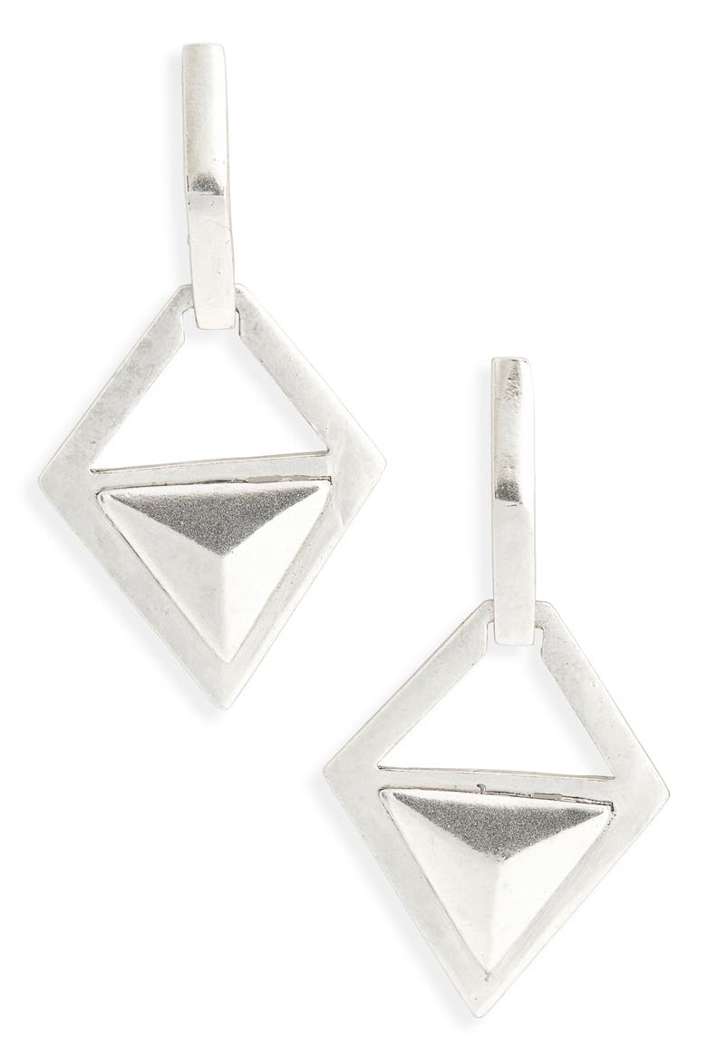 Angular Statement Earrings, Main, color, SILVER