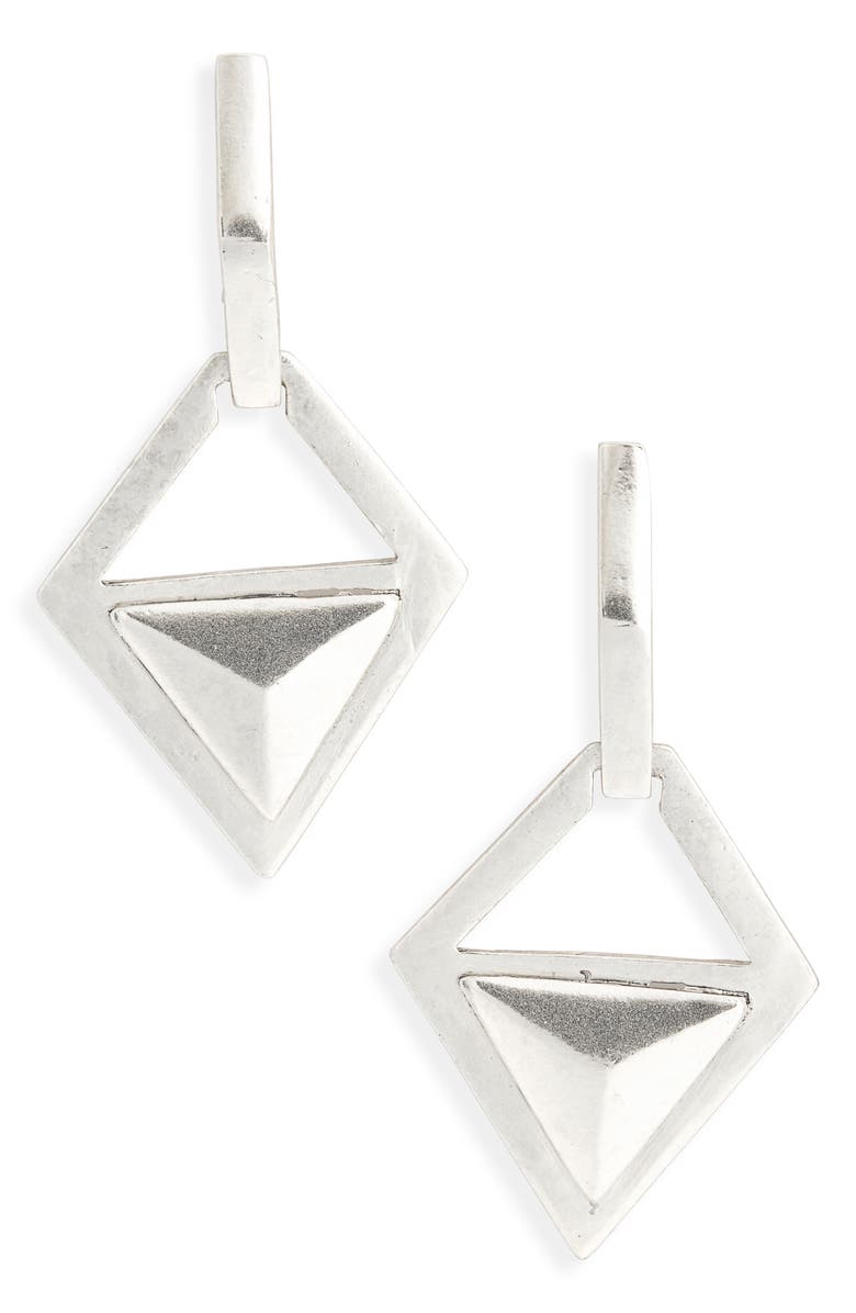Karine Sultan Angular Statement Earrings, Main, color, Silver