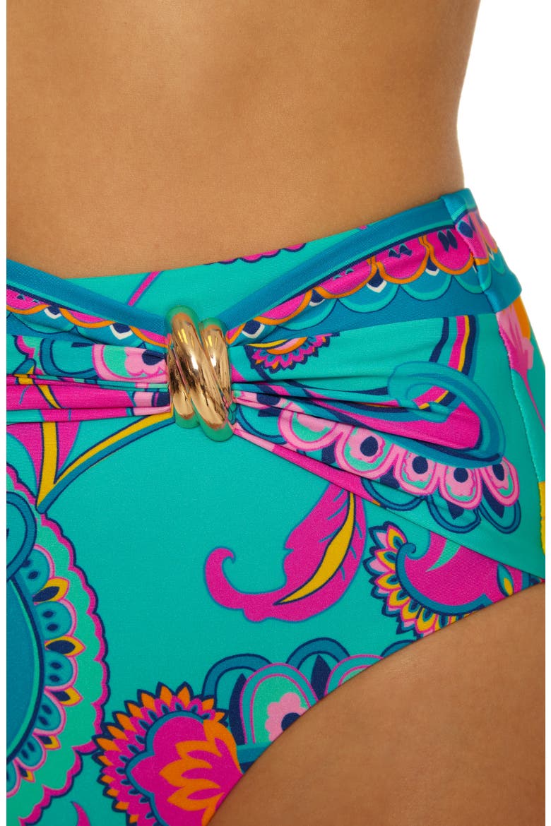 Mykonos High Waist Bikini Bottoms, Alternate, color, MULTI