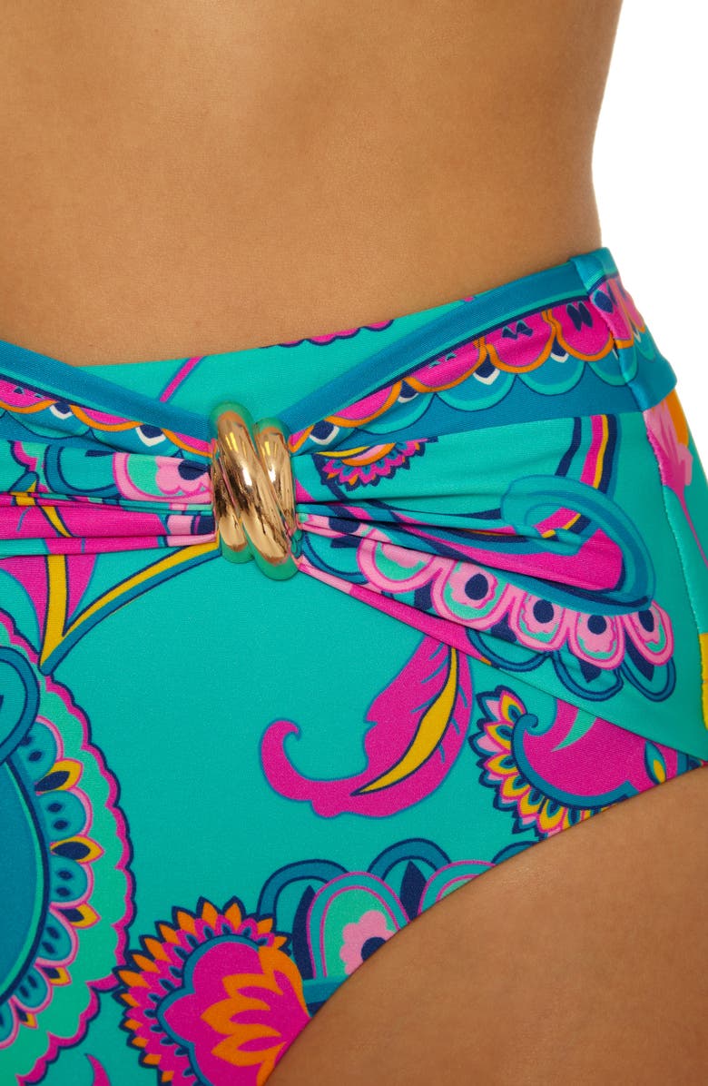Trina Turk Mykonos High Waist Bikini Bottoms, Alternate, color, Multi
