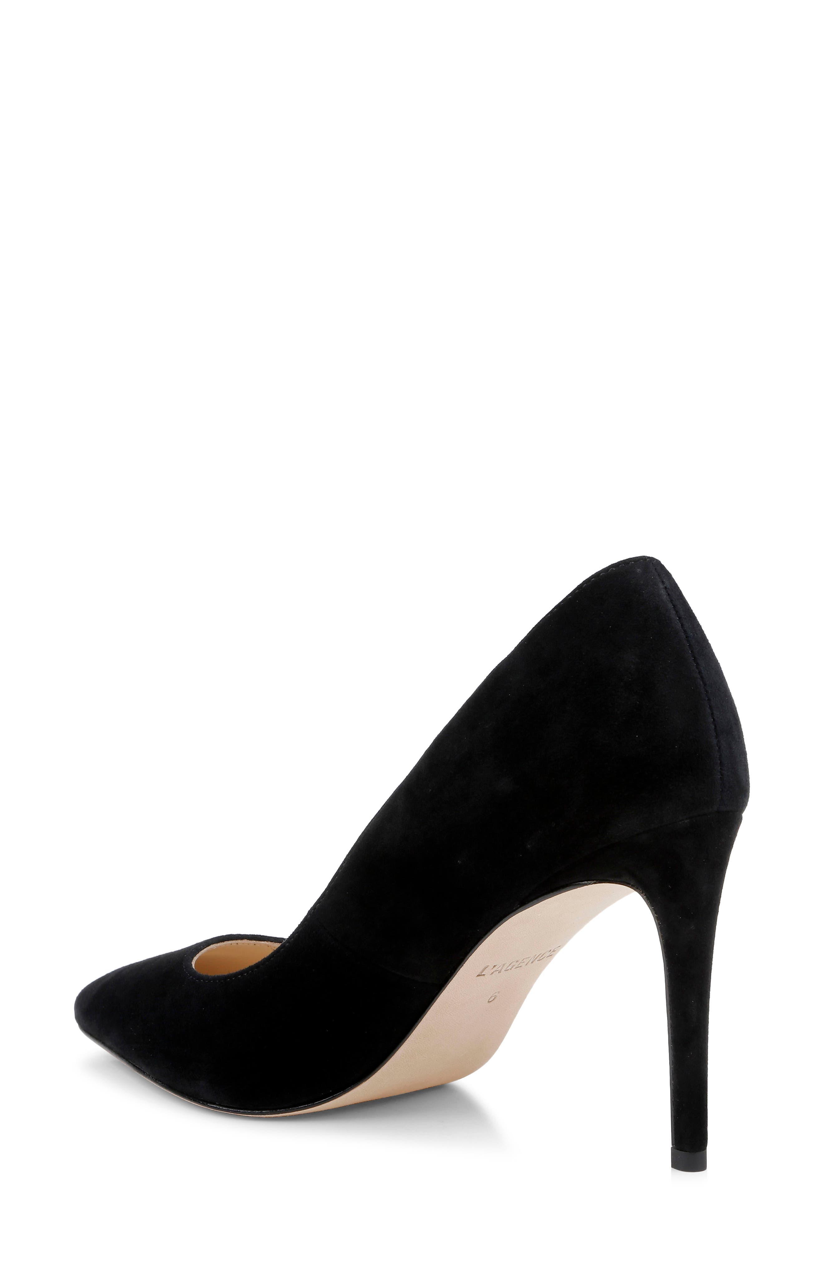 L'AGENCE Maelle Pointed Toe Pump, Alternate, color, Black Suede