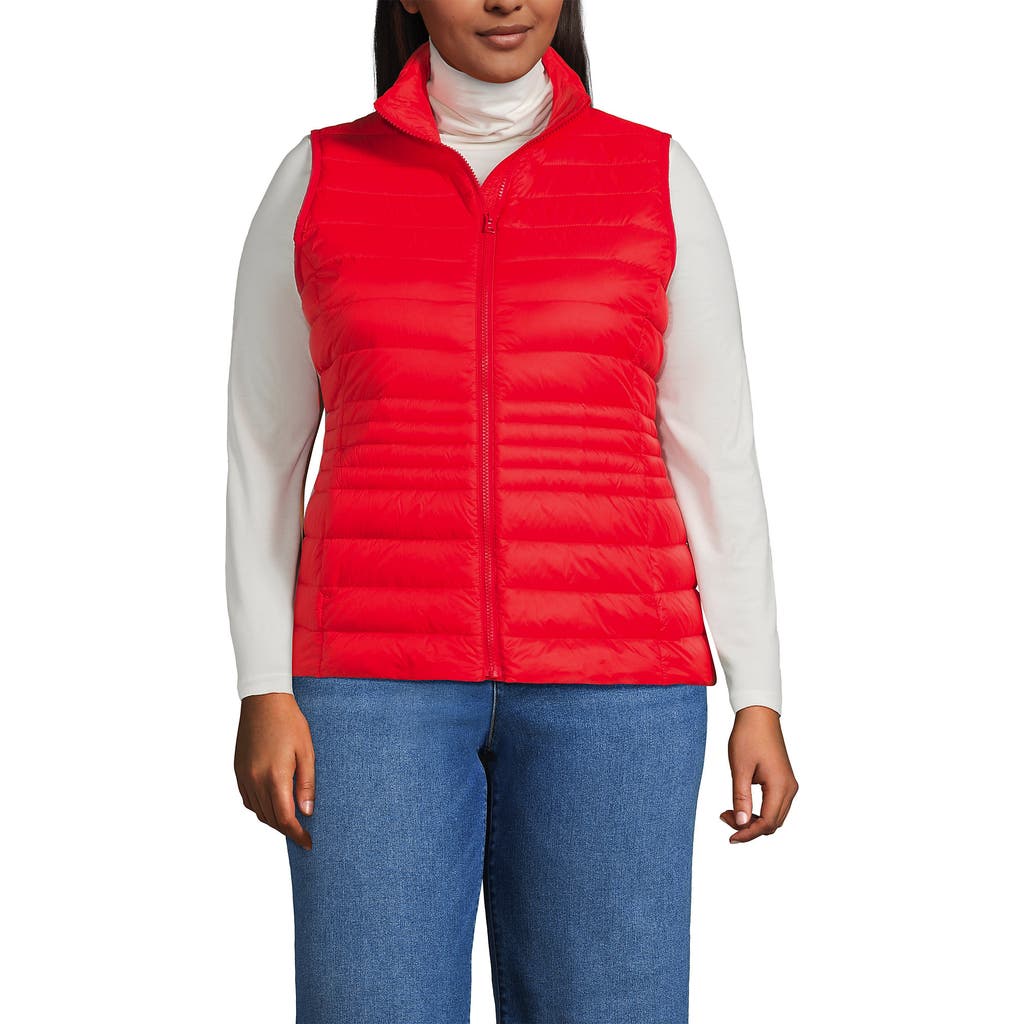 Lands' End Plus Size Wanderweight Packable Down Vest In Multi