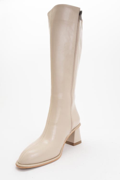 Prologue Shoes Paradis Block Heel Knee High Boot In Black