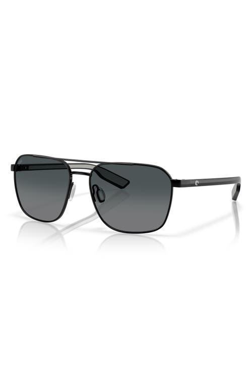 Costa Del Mar 58mm Polarized Gradient Rectangular Sunglasses In Black/gray Gradient 580g