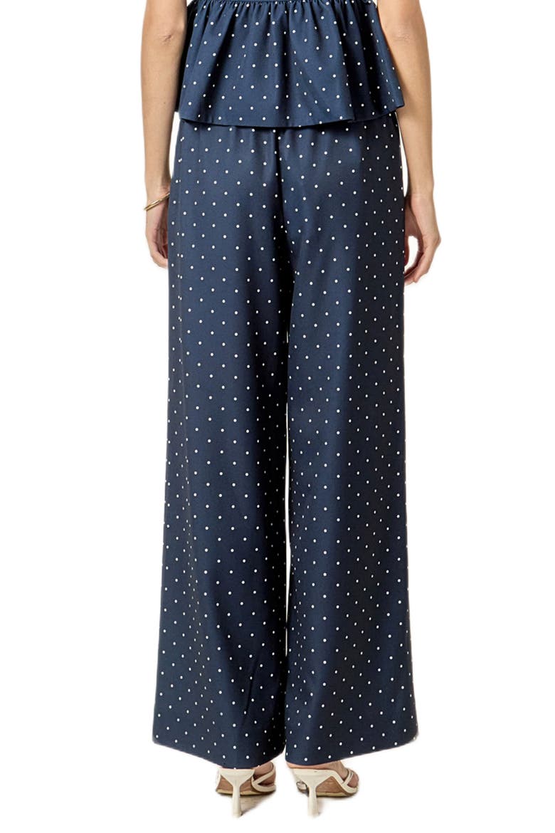 Polka Dot Wide Leg Pants, Alternate, color, NAVY