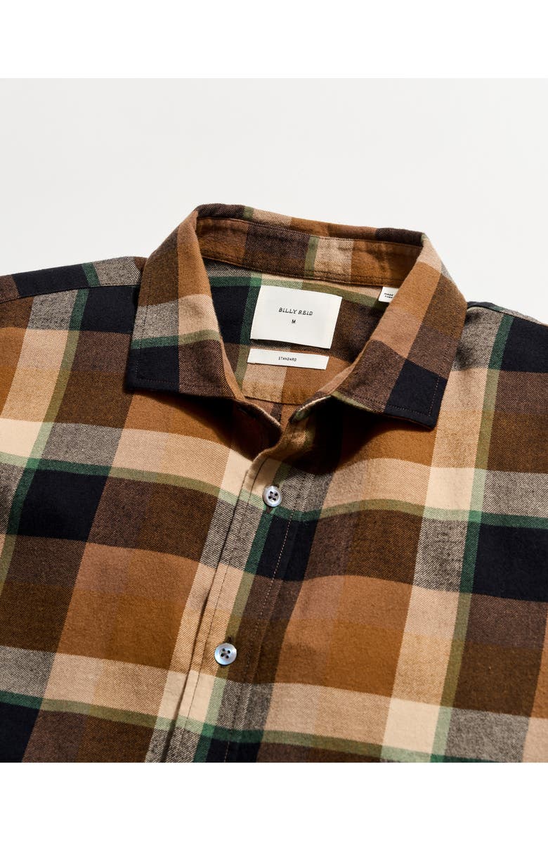 Billy Reid Cedar Plaid Button-Up Shirt, Alternate, color, Brown Multi
