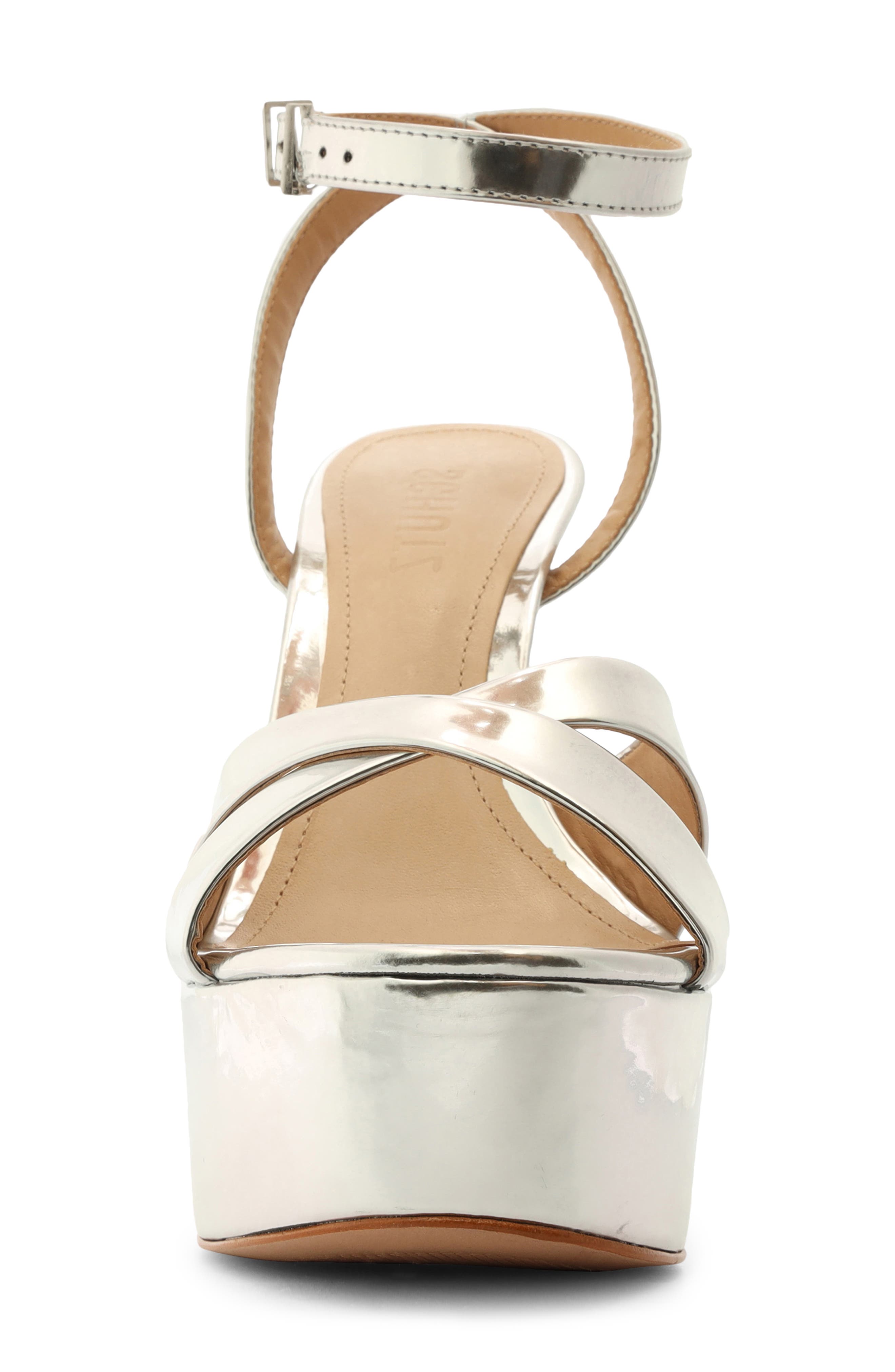 Bianca Ankle Strap Platform Sandal, Alternate, color, PRATA