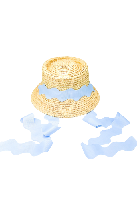 Straw Scalloped Ribbon Women's Harbor Hat