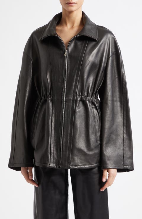Passage Relaxed Fit Leather Jacket