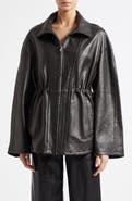 NOUR HAMMOUR Passage Relaxed Fit Leather Jacket