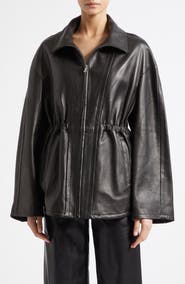 NOUR HAMMOUR Passage Relaxed Fit Leather Jacket