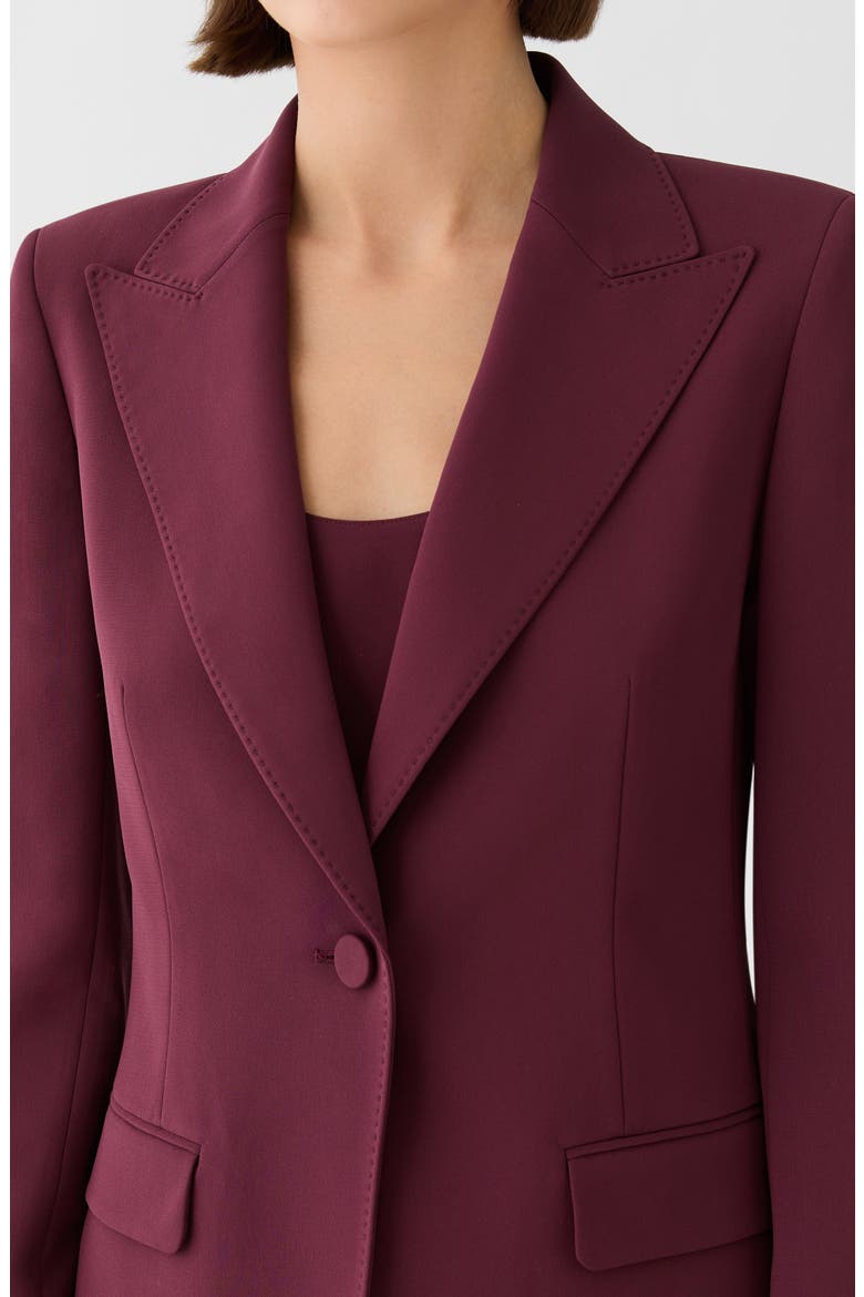 Finesse Crepe Blazer, Alternate, color, AUBERGINE