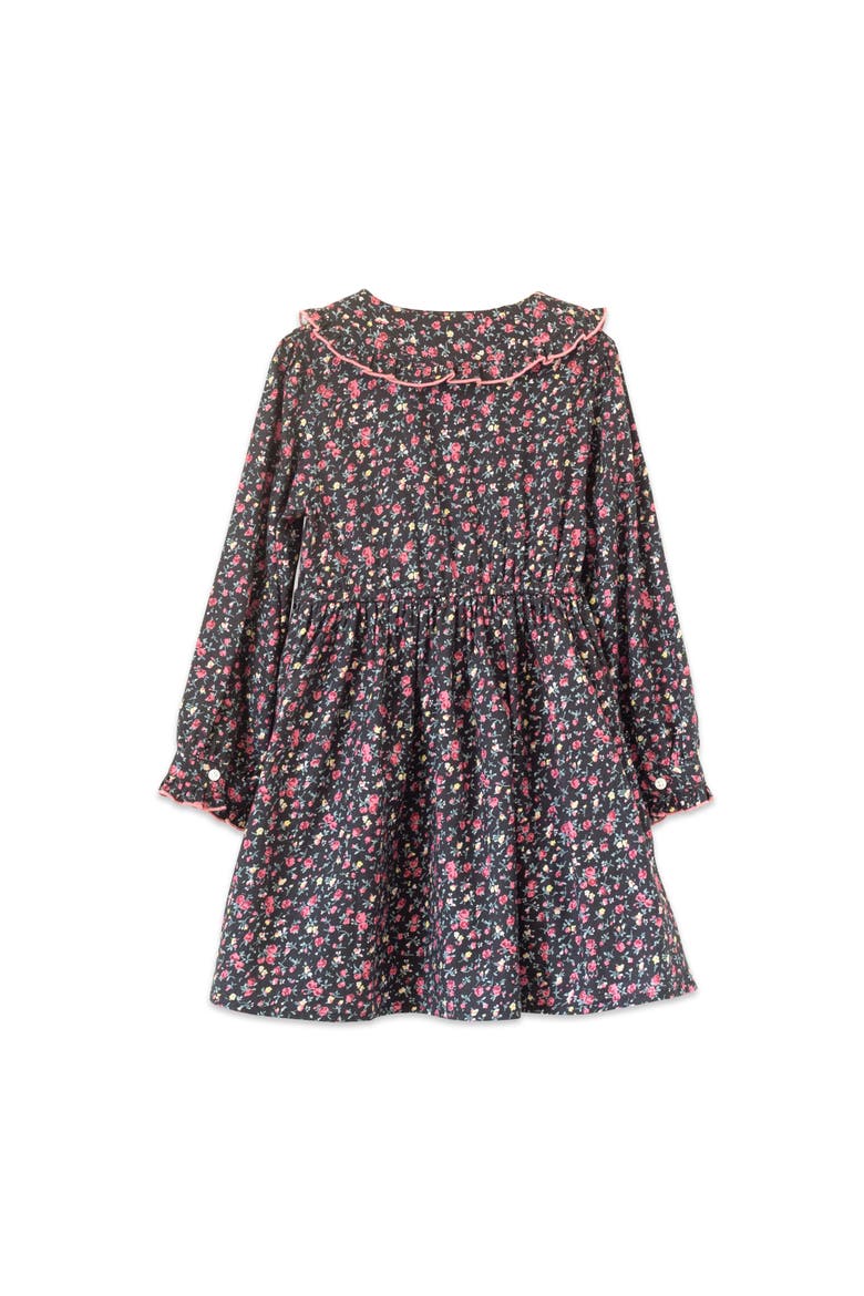 Girls Adelaide Velvet Tie Dress, Alternate, color, Ebony Floral