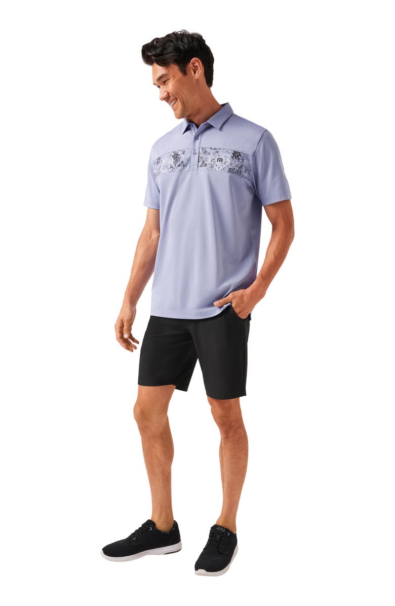TravisMathew Good Good Chest Stripe Polo, Alternate, color, Heather Violet Storm